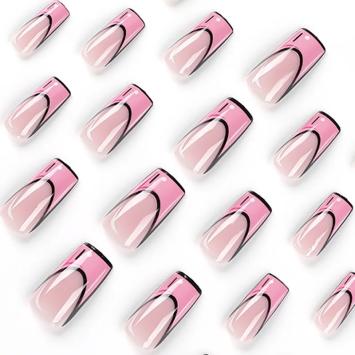 Pink V-tip Nails